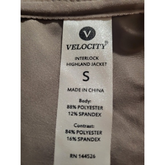 VELOCITY‎ Beige Active Jacket Full Zip Pockets Sz Small NEW - Picture 5 of 5